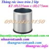 Thùng rác inox văn phòng 2 lớp