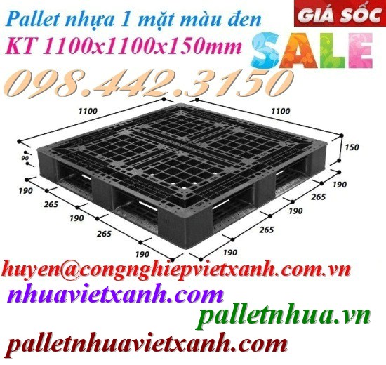 Pallet nhựa đen 1100x1100x150mm mới 100% giá rẻ call 0984423150 Huyền