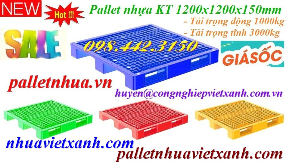Pallet nhựa 1200x1200x150mm P1212 giá rẻ