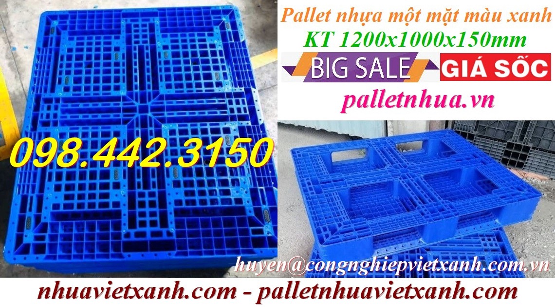 Pallet nhựa 1200x1000x150mm nguyên chất