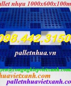 Pallet nhựa PL04LS - 1000x600x100mm xanh dương