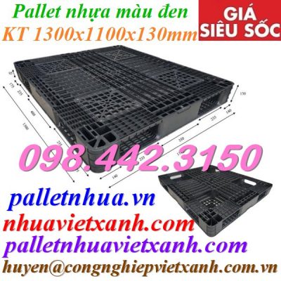 Pallet nhựa 1300x1100x130mm màu đen