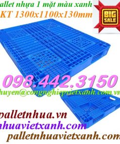 Pallet nhựa 1300x1100x130mm màu xanh dương