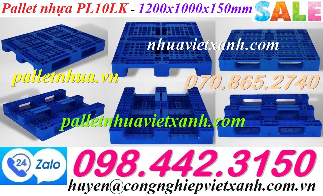 Pallet nhựa PL10LK - KT 1200x1000x150mm