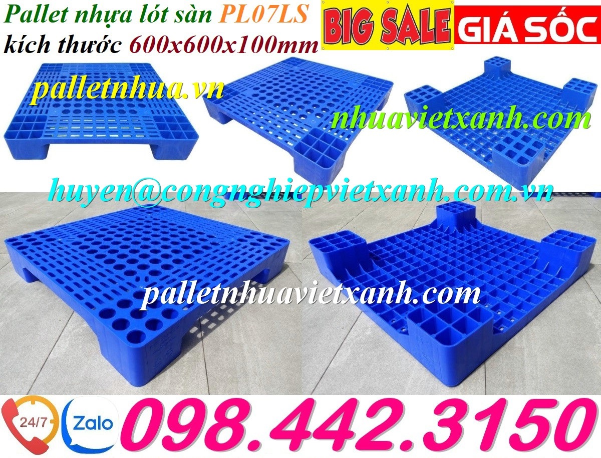 Pallet nhựa lót sàn PL07LS - 600x600x100mm 