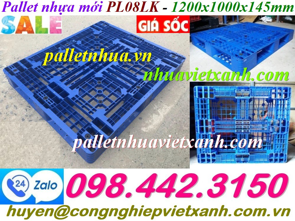 Pallet nhựa mới PL08LK - 1200x1000x145mm 