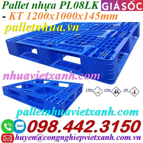 Pallet nhựa PL08LK - 1200x1000x145mm
