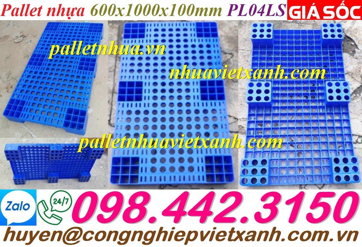 Pallet nhựa lót sàn PL04LS 1000x600x100mm