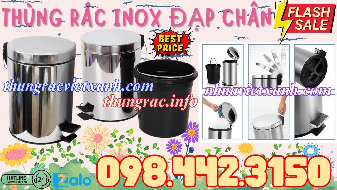 Thùng rác inox đạp chân