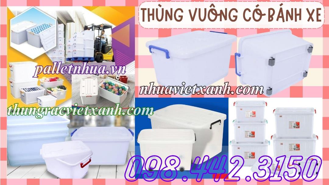 Thùng vuông có bánh xe