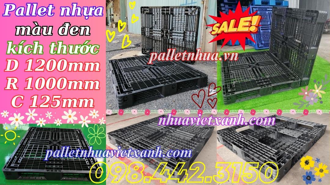 Pallet nhựa màu đen 1200x1000x125mm