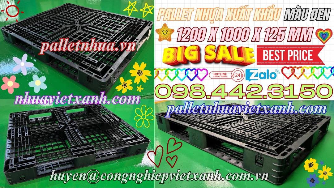 Pallet nhựa xuất khẩu 1200x1000x125mm đen