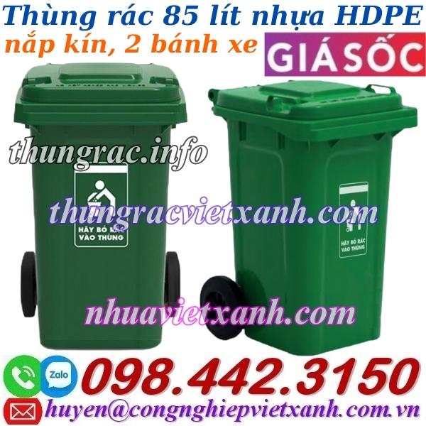 Thùng rác 85L nhựa HDPE