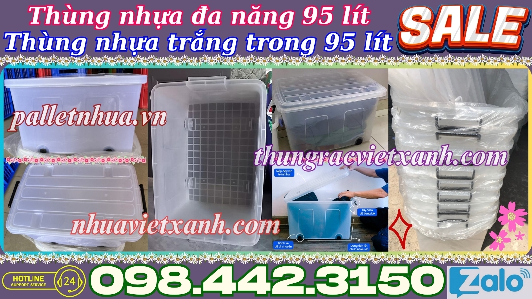 Thùng nhựa đa năng 95 lít