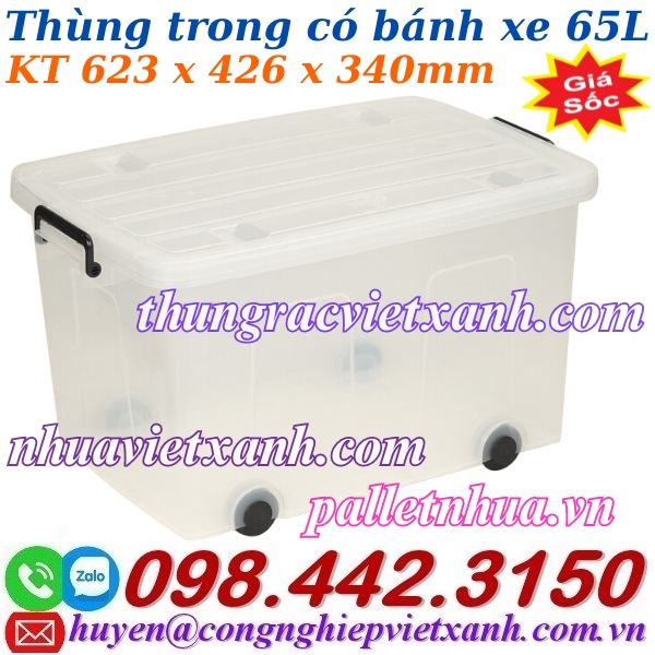 Thùng trong có bánh xe 65L