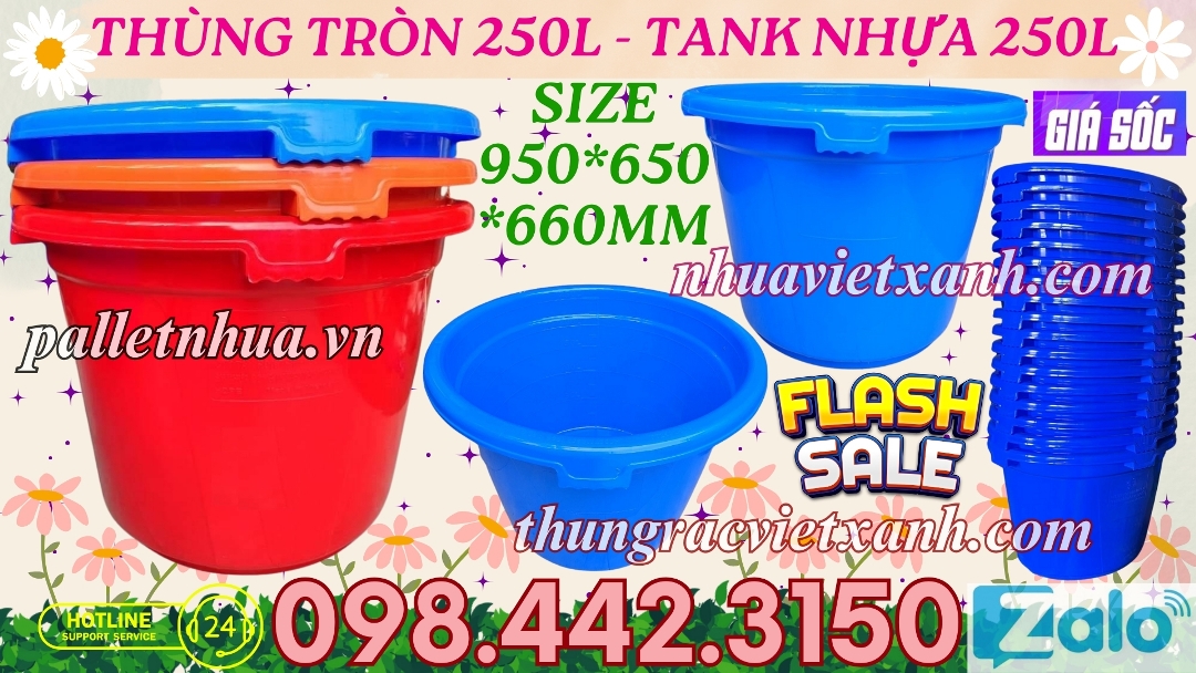 Tank nhựa tròn 250L