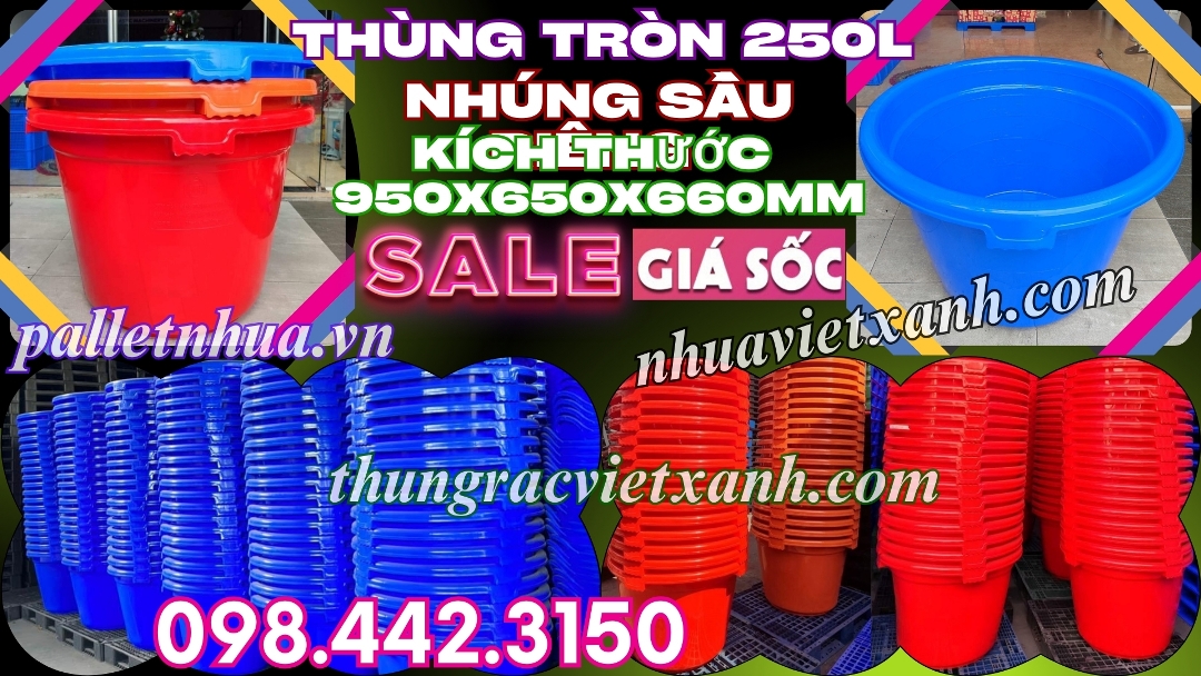 Thùng tròn 250L nhúng sầu riêng