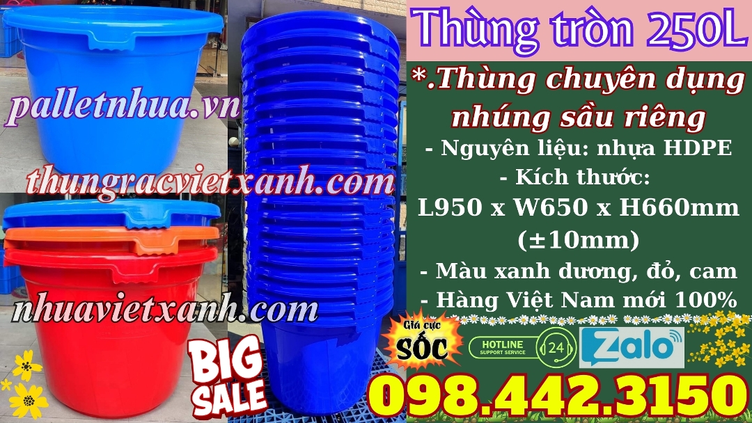 Thùng tròn 250L