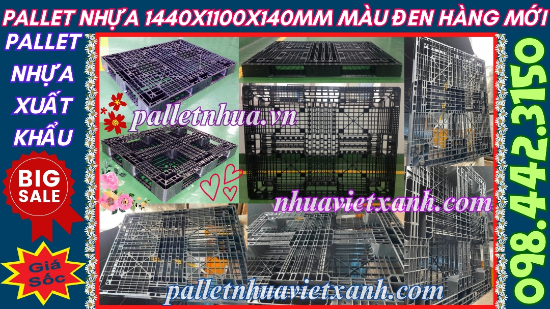 Pallet nhựa mới 1440x1100x140mm