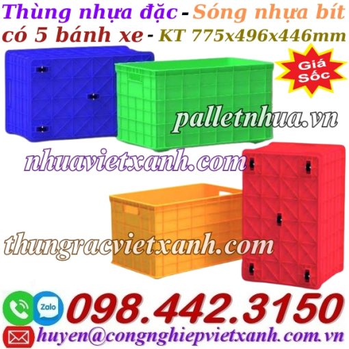 Sóng nhựa bít HS042 có 5 bánh xe