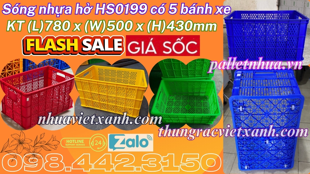 Sóng nhựa hở 5 bánh xe HS0199