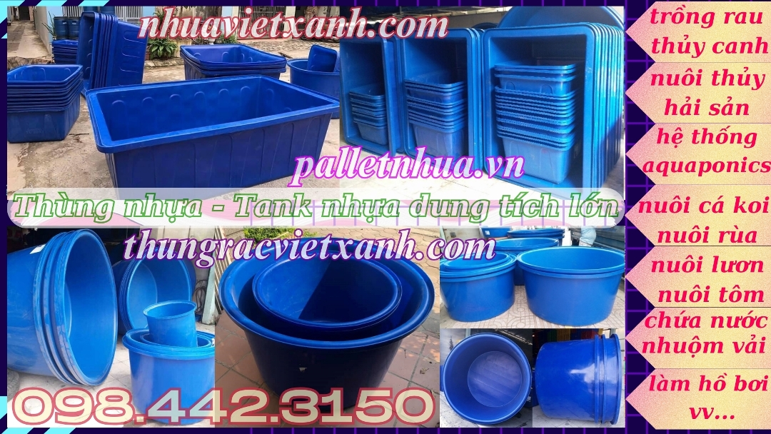 Thùng nhựa dung tích lớn 50 lít đến 4000 lít