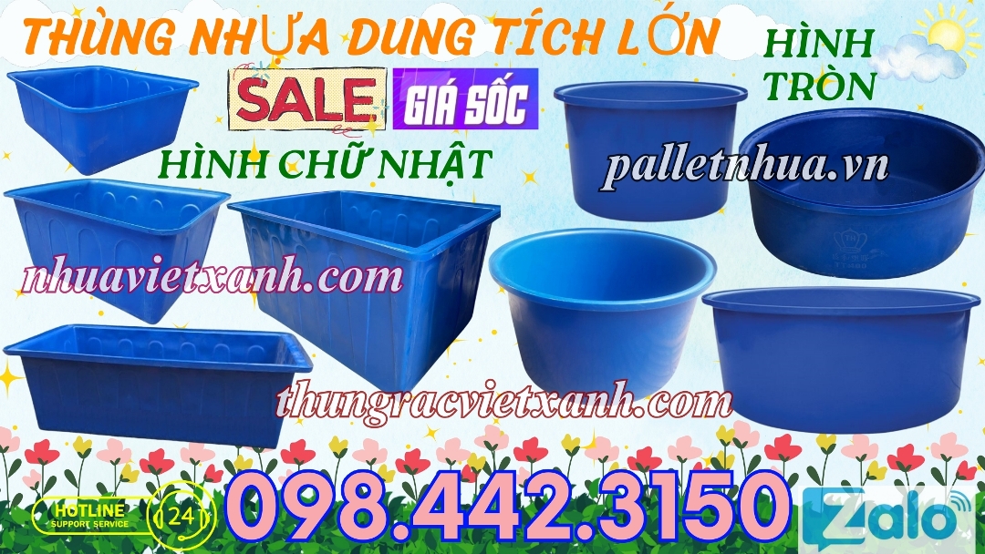 Thùng nhựa dung tích lớn tròn - chữ nhật