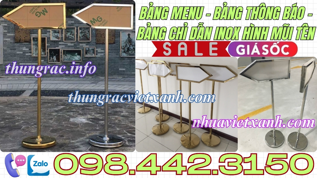 Bảng chỉ dẫn mũi tên bằng inox