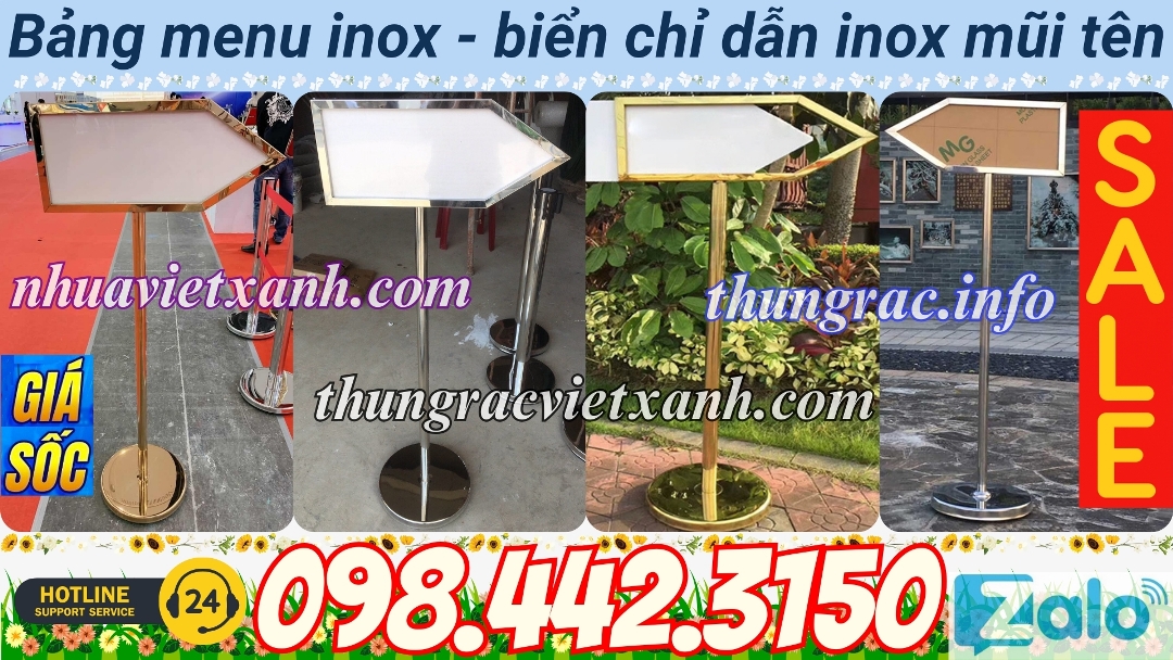 Biển chỉ dẫn mũi tên bằng inox