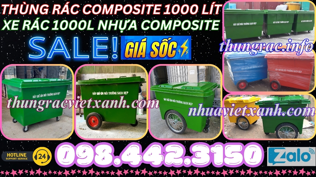 Xe rác nhựa composite 1000 lít