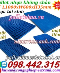 Pallet nhựa không chân 1000x600x35mm nhựa tái sinh