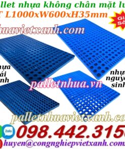 Pallet nhựa không chân mặt lưới 1000x600x35mm