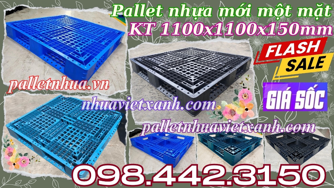 Pallet nhựa mới 1100x1100x150mm