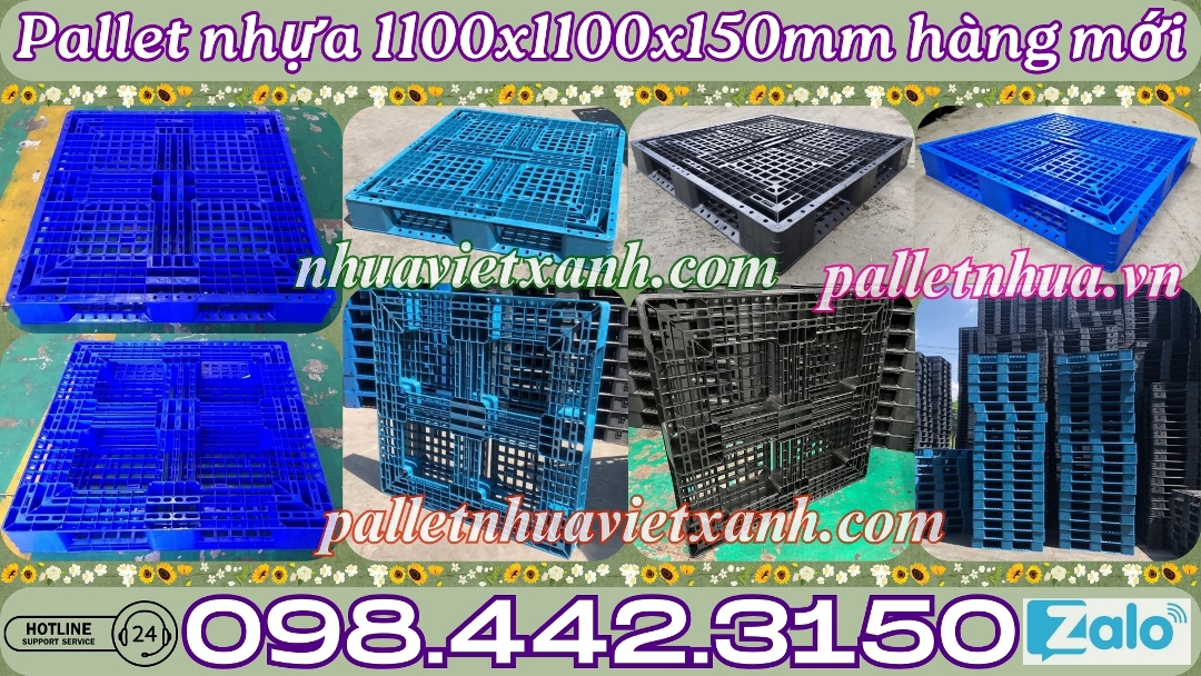 Pallet nhựa mới size 1100x1100x150mm