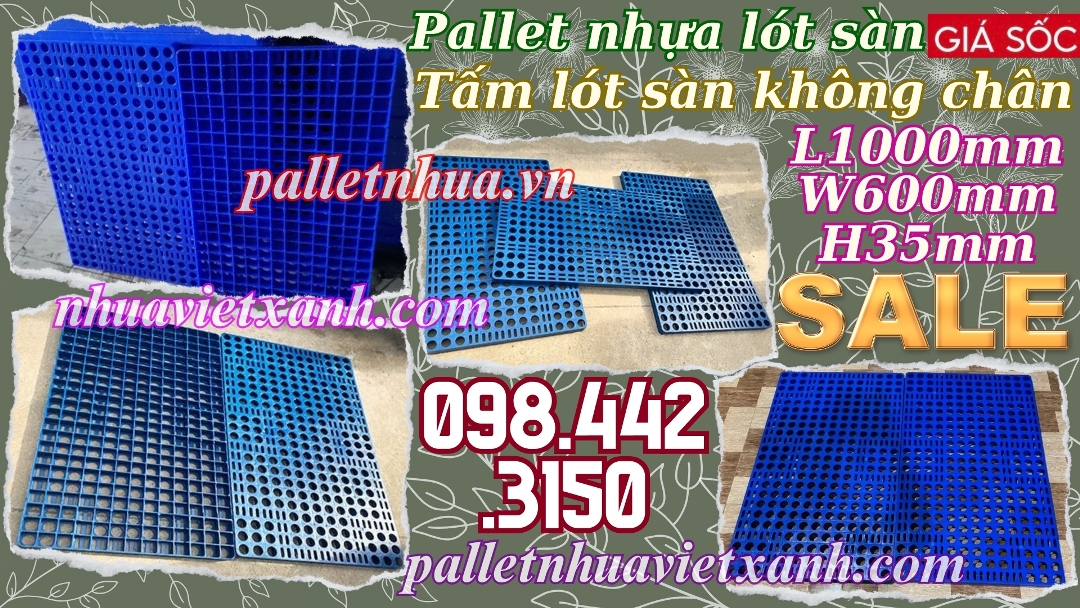 Tấm lót sàn không chân 600x1000x35mm mặt hở