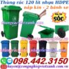Thùng rác 120 lít nắp kín nhựa HDPE 2 bánh xe