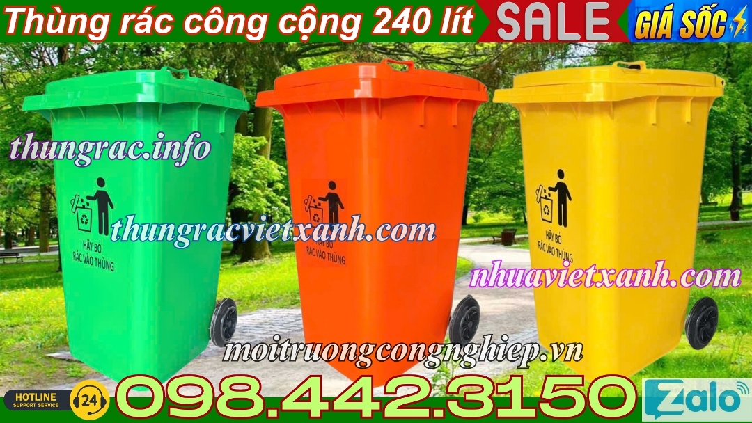 Thùng rác công cộng 240 lít