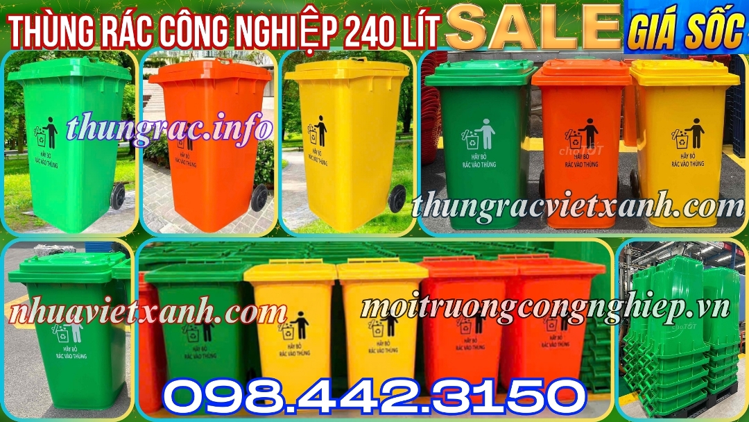 Thùng rác công nghiệp 240 lít