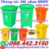 Thùng rác 30L nhựa HDPE nắp kín