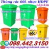 Thùng rác 60L nhựa HDPE nắp kín
