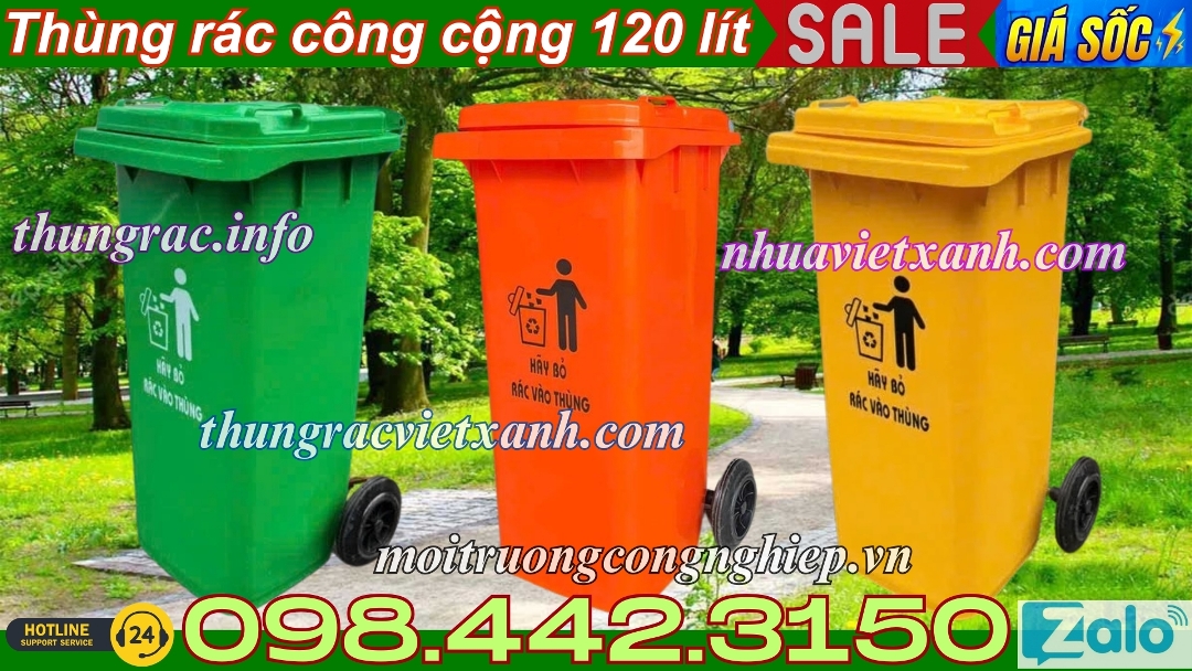 Thùng rác công cộng 120 lít