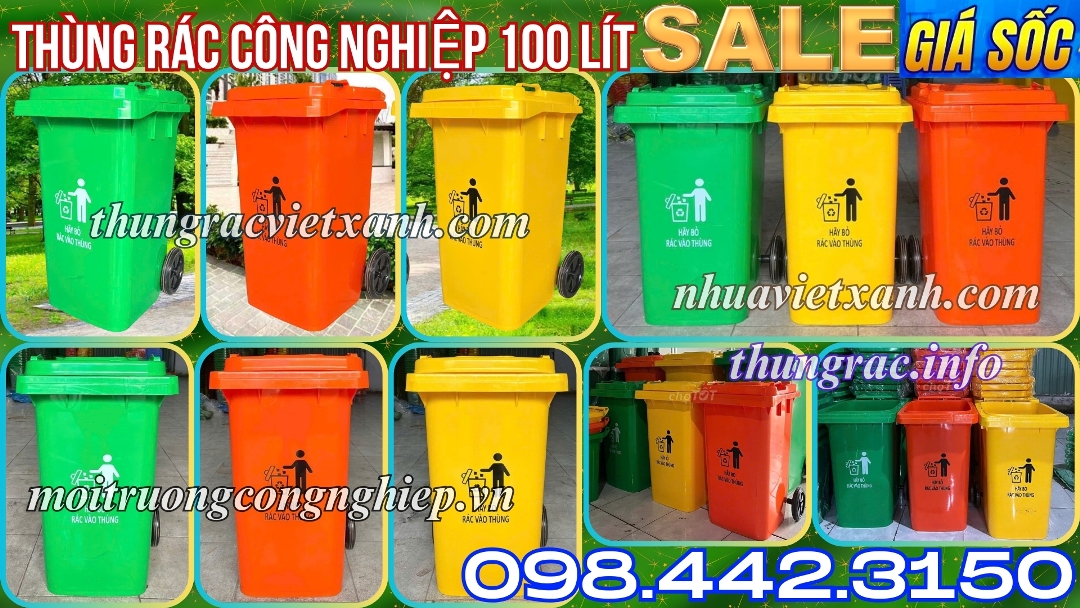 Thùng rác công nghiệp 100 lít