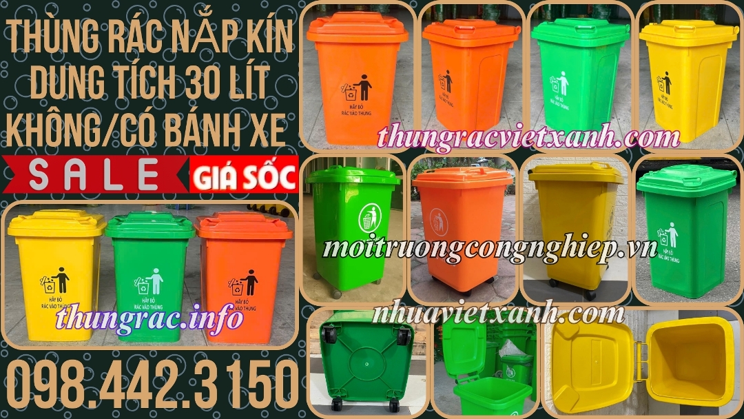 Thùng rác nắp kín 30 lít