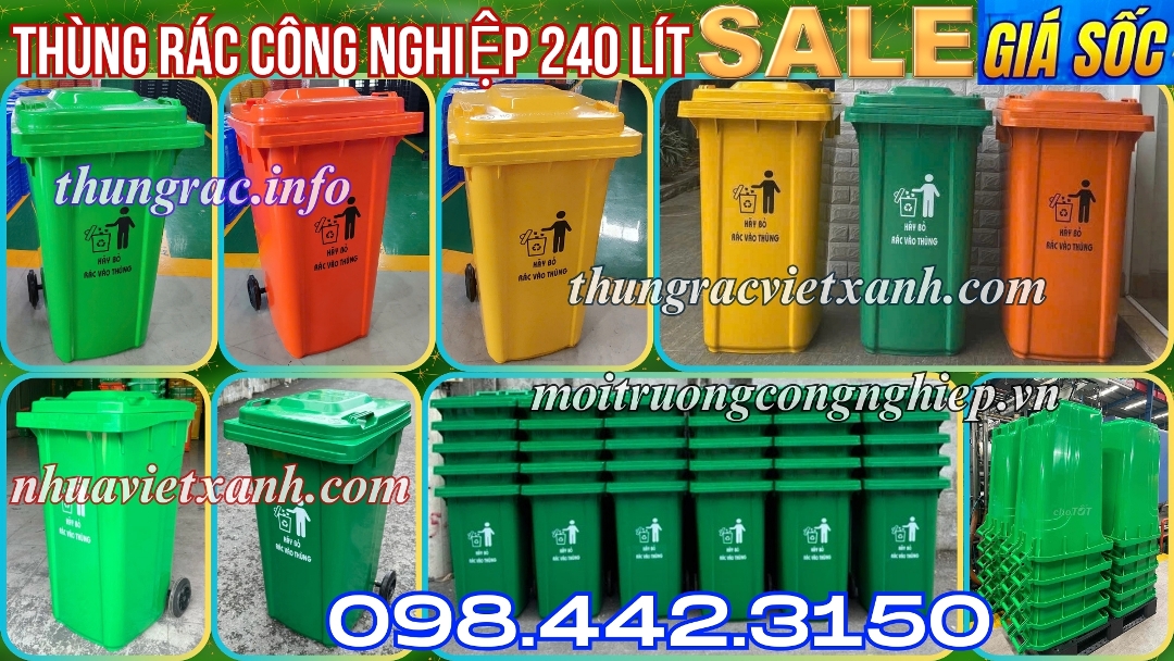 Thùng rác công nghiệp 240 lít