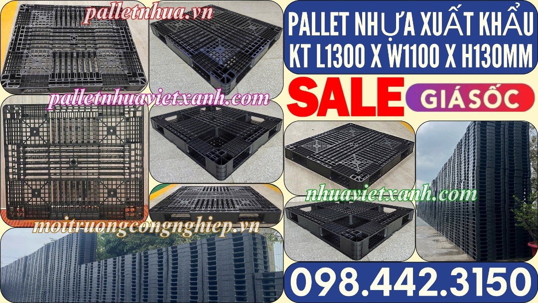 Pallet nhựa xuất khẩu 1300x1100x130mm