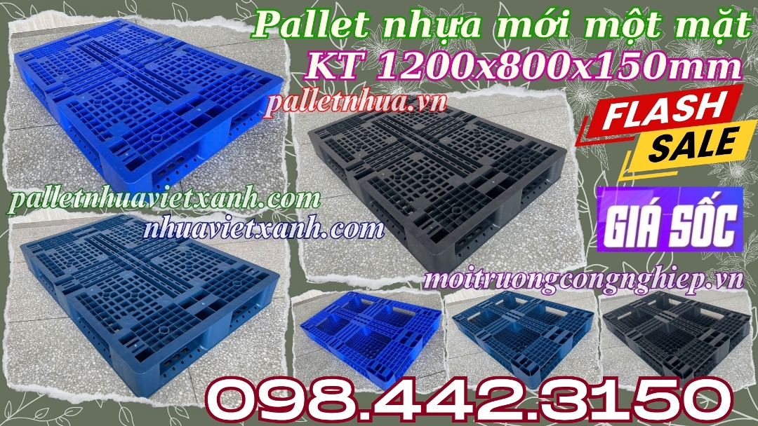 Pallet nhựa mới 1200x800x150mm
