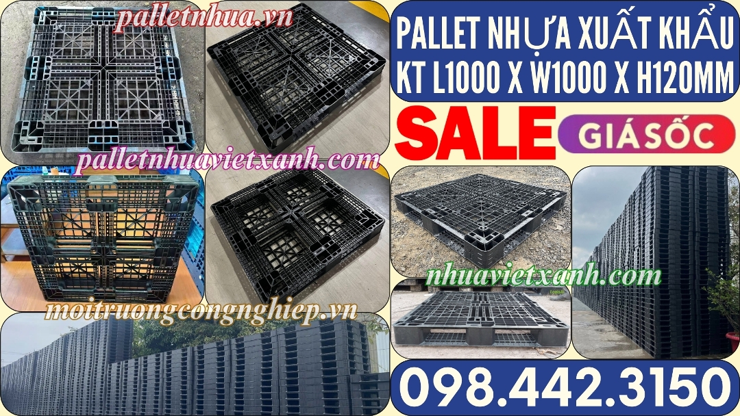 Pallet nhựa xuất khẩu 1000x1000x120mm