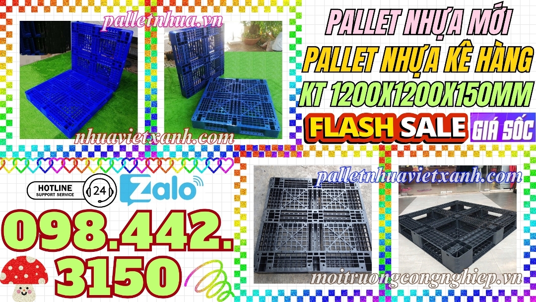 Pallet nhựa 1200x1200x150mm mới