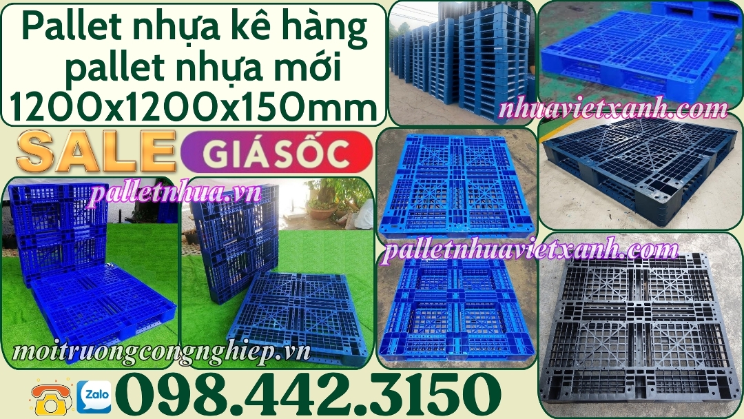 Pallet nhựa kê hàng size 1200x1200x150mm